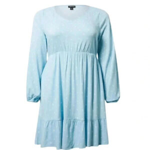 Torrid blue dress polka‎ dot mini dress